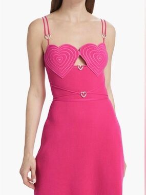 MACH & MACH Hot Pink Heart-Bust Strap Dress